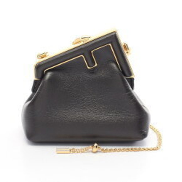 FENDI FIRST NANO CHARM Wallet Gray Leather - Picture 1 of 8